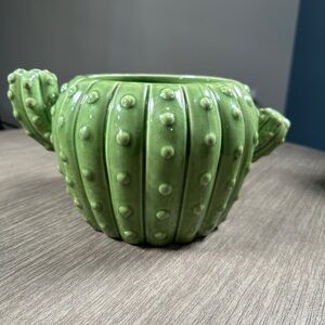 Green Cactus Ceramic Planter